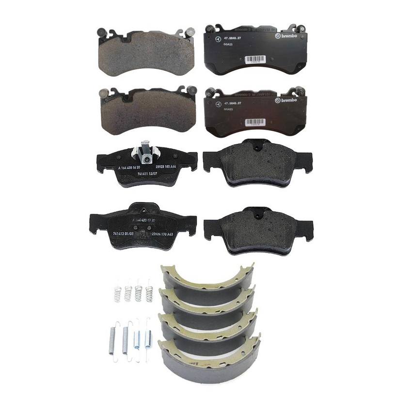 Mercedes Disc Brake Pad Set Kit - Front and Rear (With Shoes) 008420412028